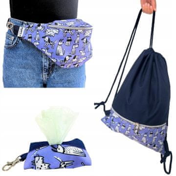Dolly Dotty Set: ruksak, ženska torba, torba za struk, ruksak, dozator za kakicu