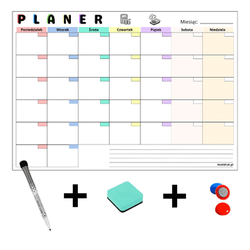 D&R Mjesečni planer za hladnjak - magnetski + marker + spužva + magneti