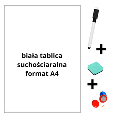 D&R BIJELI planer za hladnjak A4 - magnetski + marker + spužva - suho brisanje