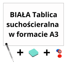 D&R BIJELI magnet za hladnjak A3 formata - suho brisanje + marker + spužva + magneti