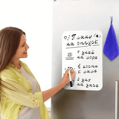 D&R Mali BIJELI planer za hladnjak A5 - magnetski + marker + spužva - brisanje na suho