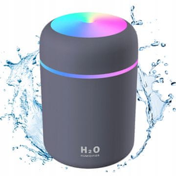 MON Ovlaživač zraka Aroma Difuzor H2O LED Lampa RBG Crna