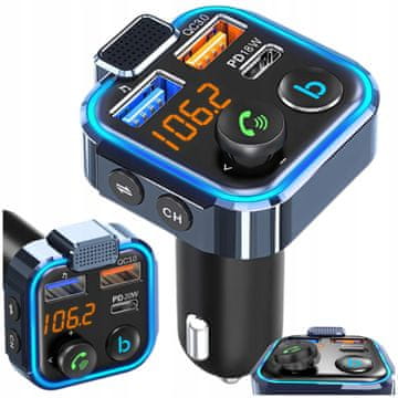 MON Bluetooth auto odašiljač MP3 handsfree FM punjač