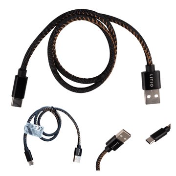 DEMOLITION Kabel za punjenje Kabel za telefon 50 cm Crni USB - USB C