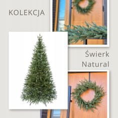 Umjetna božićna jelka Smreka Prirodna 100% PE - Premium, realistična 180 cm