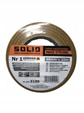 SOLID Čvrsta MAXI STRONG dvostrana ljepljiva traka 48 mm x 25 m