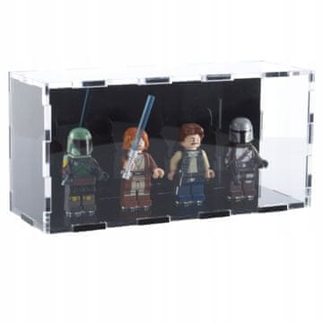 KUTIJA S CRNOM POZADINOM ZA 4 LEGO FIGURE ŠTITI OD PRAŠINE I UV ZRAKA