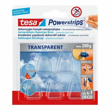 Tesa prozirne ukrasne kuke, 5 komada.