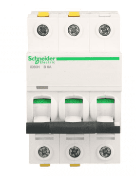 Schneider Automatski osigurač 3P B 6A 10kA AC iC60H-B6-3 Acti9 A9F06306