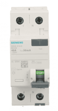 Siemens 2P diferencijalni prekidač 40A 0,03A Tip AC 30mA 230V Sentron 5SV4314-0