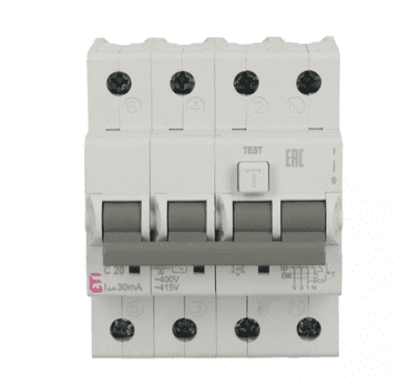Diferencijalni prekidač 4P 20A C 0,03A tip AC KZS-4M 002174025