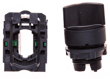 Schneider Prekidač s 3 položaja, gumb 22 mm, crni, 2Z, s povratnom oprugom, XB5AD53
