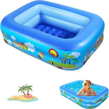 Nikcorp Dječji bazen na napuhavanje Shengruilik, Plavi, 105 x 75 x 30 cm, protuklizno debelo dno s mjehurićima, PVC, sklopiv, lagan, za vrt, balkon, plažu, dječju kupku, bazen s lopticama, od rođenja