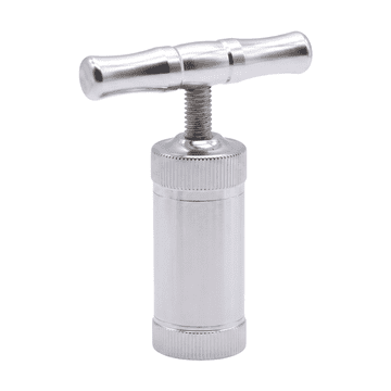 Nikcorp Ručna preša drobilica LTQ Vapor, T-tip, legura cinka, srebrna, 10.9 cm duljina, 8.1 cm širina, 2.8 cm dubina, 0.130 kg težina, za bilje, začine, pelud, češnjak, papar, sol, ergonomski dizajn