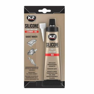 Elle K2 crveni silikon 85G visoka temperatura +350 stupnjeva, tekuće brtvilo