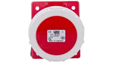 PCE Kutna utičnica za ploču 16A 5P 400V /80x97/ crvena IP67 4152-6F78