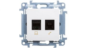 Simon 10 RJ45+RJ12 Cat.5e bijela C5T.01/11 utičnica za komunikaciju podataka