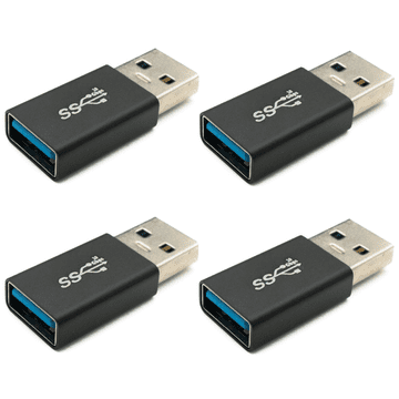 4x USB-A ženski na USB-A muški 3.0 5Gb/s produžni adapter crne boje