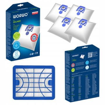 4 x vrećice plus 1 x HEPA filter za Zelmer Odyssey Meteor Bosch ZMB2K ELF 2