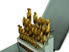Set od 28 svrdla 1,5 mm-13 mm HSS TiN geko Profi met.box (20)