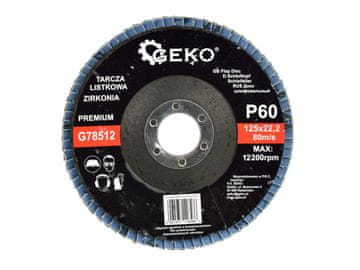 Lamelni disk "cirkonij" 125 mm P60 geko premium (10/200)