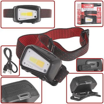 Naglavna svjetiljka sa senzorom pokreta LED COB 8W (5W+3W) 1800mAh 520lm IP44 (100)