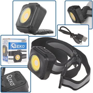 Udarnootporna naglavna svjetiljka s reflektorom LED COB 3W 500mAh 500lm IP44 (240)