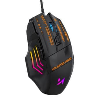 WOZINSKY Wozinsky WMGK-1179W Žičani optički gaming miš, 7200 DPI, RGB osvjetljenje, crni