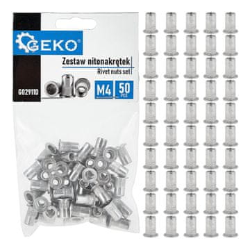 GEKO Set aluminijskih zakovičnih matica M4 0,5-2,0 50 kom (200)