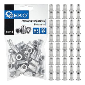 GEKO Set aluminijskih zakovičnih matica M5 0,5-2,5 50 kom (160)