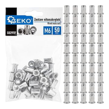GEKO Set aluminijskih zakovičnih matica M6 1.0-3.0 50 kom (100)