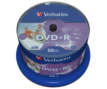 slomart Verbatim 43512 DVD+R medij 16x 4.7GB, 50 komada, Print