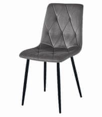 BE Set NP stola 120x80cm Craft Black + 4 libra sive stolice