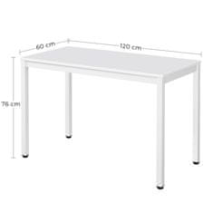 BE Tessa stol 120cm x 60cm - bijela / bijele noge