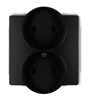 Deco dvostruka utičnica crna mat 12DGPR-2p