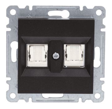 Lumina Dvostruka računalna utičnica RJ45 cat.5e UTP crna WL2123