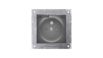Simon 54 Utičnica za IP44 verziju bez brtve (modul) 16A 250V tranzistorski poklopac, mat crna, brtva okvira DGZ1BUZ.01/49A