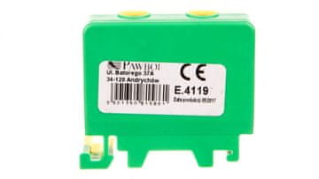 Pawbol Zaštitni konektor za šinu 1x50mm2 žuto-zeleni E.4119/CU