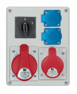 Pawbol Razvodna ploča R-BOX 240 1x32A/5P 1x16A/5P 2x250V, prekidač 0/1 IP44 B.1094W