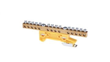 Zaštitni priključak 14x6mm2 mesingani nosač za TS35 šinu žuti ZO-2107 A14-2131