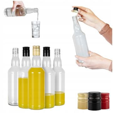 BE 90x Monopoly staklenih boca 0,5l za alkohol 500 ml dugi čep