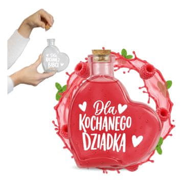 BE Staklena boca u obliku srca 250 ml Poklon za djedov dan Vino i likeri