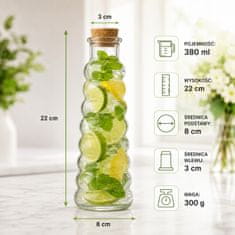 BE 5x Verona Carafe 380ml boce za vodu, sok, alkohol, likere, ulje, vino
