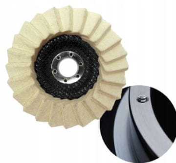 Filcani disk za poliranje, 125 mm, lamelirani disk, vuneni kotač, 3000 o/min