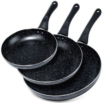 Vilde Set od 3 granitne tave BLACK LINE 20 / 24 / 28 cm