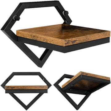 IN Crni metalni zidni stalak za cvijeće Doron Rustic loft