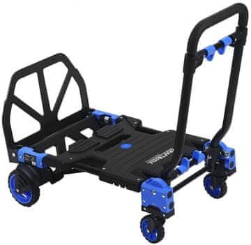 Nikcorp Sklopiva transportna kolica 2u1, nosivost 150 kg, platforma 70x45 cm, protuklizna, 4 kotača, sklopiva ručka, za skladište i kućanstvo, izdržljiva konstrukcija