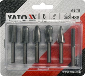 Rezači s drškom ZA metal, promjer 6 mm, kom., Yato