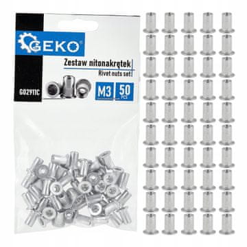 Set aluminijskih zakovičnih matica M3 0,5-1,5 50 kom (300)