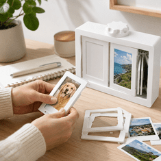 HOME & MARKER® Rotirajući okvir za fotografije do 24 fotografije, kompatibilan s Polaroid i Instax formatom 6 x 8 cm | ROTAPIX